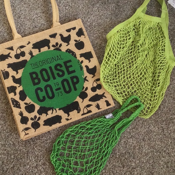Handbags - 2 NEW Cotton Mesh + 1 Jute Shoppers Totes - New